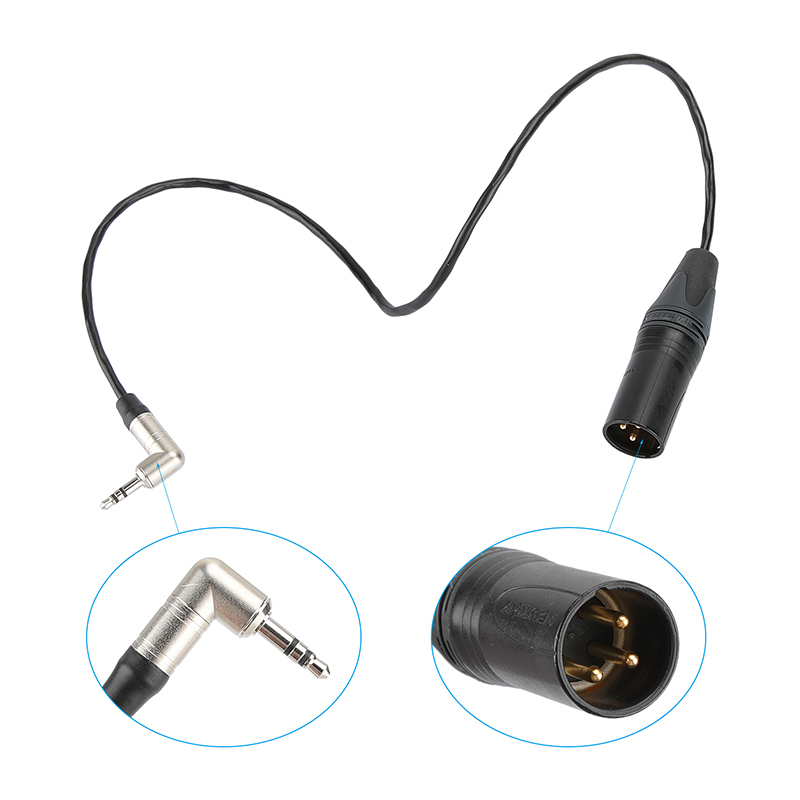 CAMVATE Easync Sync Timecode Cable For Sony FS7 XLR 3 Pin Male To Angled 3.5mm Mini Jack