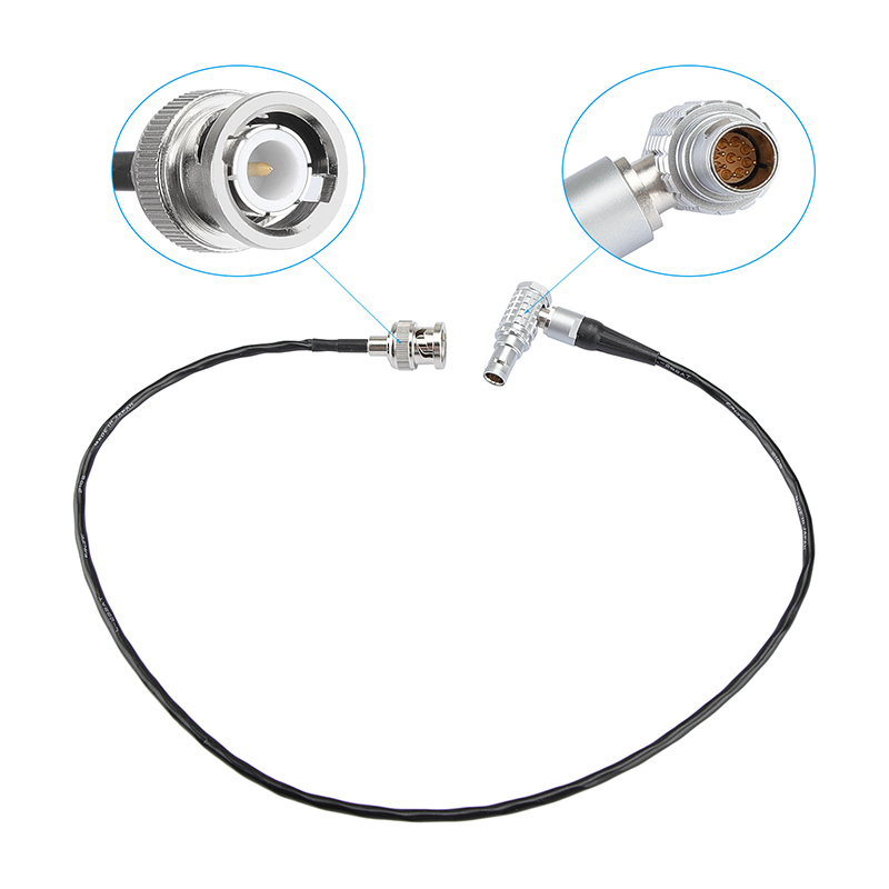 CAMVATE RED Komodo Timecode Cable BNC Male to EXT 9 Pin Male Right Angle For Sound Devices ZAXCOM