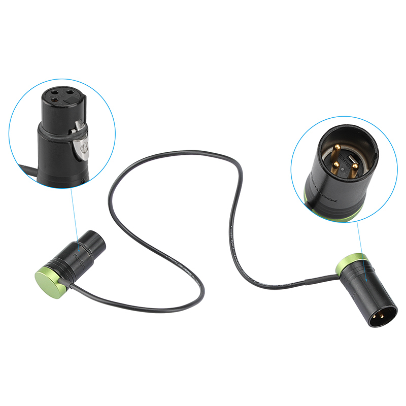 CAMVATE Low Pofile XLR Plug Neutrik 3 Pin Male XLR to 3 Pin Female XLR Cable