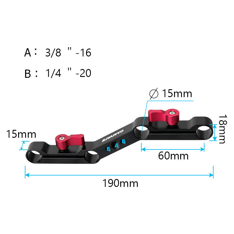 CAMVATE DSLR Camera Camcorder Offset Z-Shape Clamp Mount Bracket for 15mm Rod Support