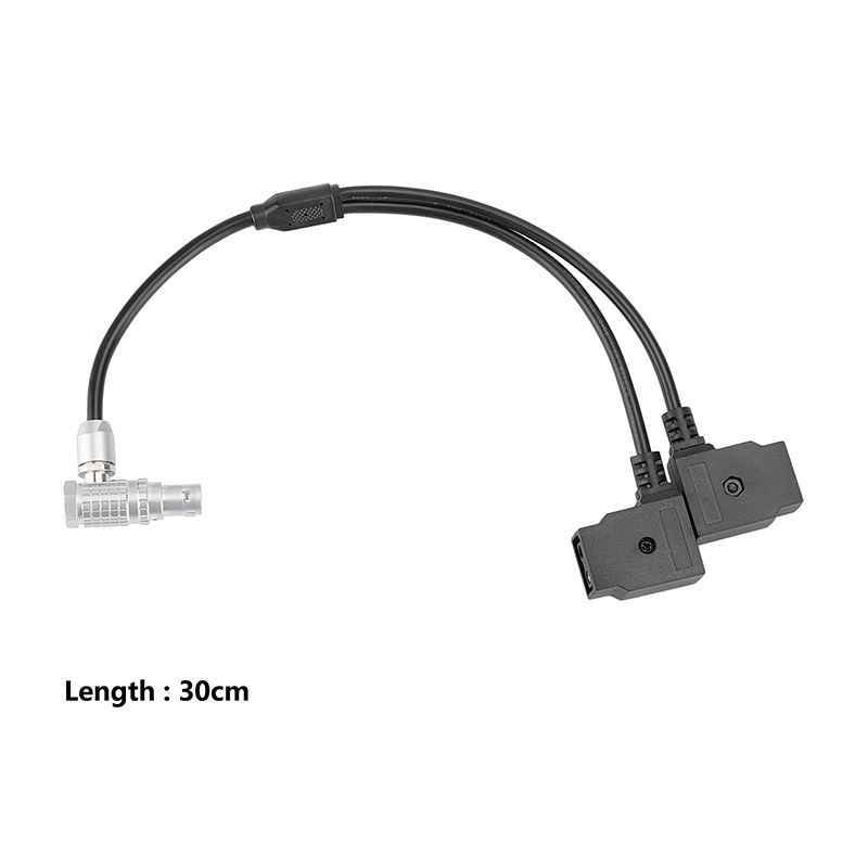 CAMVATE ARRI Alexa Mini Camera Power Cable Right Angle Male EXT 7 Pin To Double D-tap Female (30cm)
