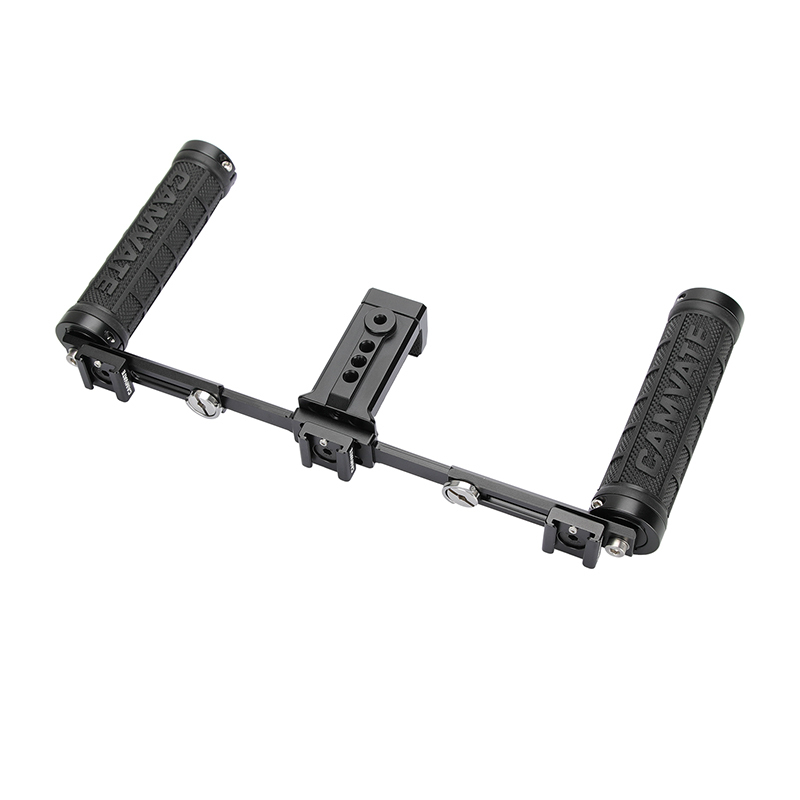 CAMVATE ARCA Style Smartphone Clip Holder (Clamping Range 58 ~ 82mm) With Rubber-covered Handgrip Pair & Three Cold Shoe Mounts