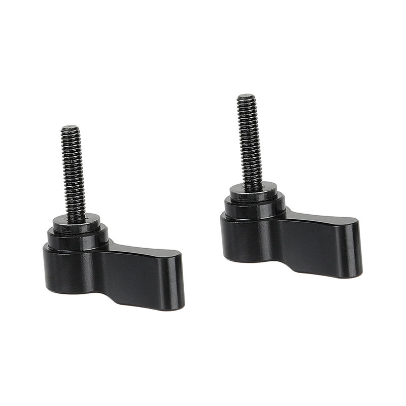 CAMVATE M4 Male Threading (18mm long) Rotating Knob Adjustable Thumb Lever Screw (Black 2 Pieces)