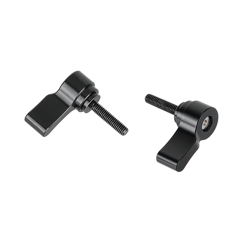 CAMVATE M4 Male Threading (18mm long) Rotating Knob Adjustable Thumb Lever Screw (Black 2 Pieces)