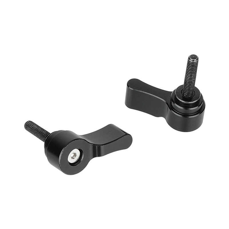 CAMVATE M4 Male Threading (18mm long) Rotating Knob Adjustable Thumb Lever Screw (Black 2 Pieces)