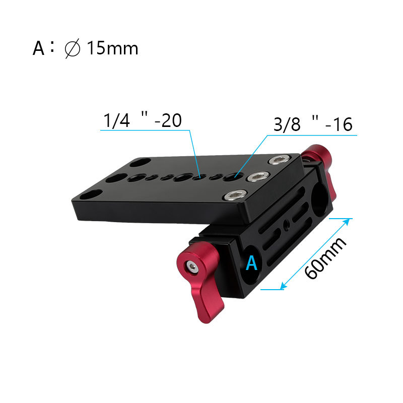 CAMVATE Tripod Mount Plate 15mm Railblock Rod Clamp fr DSLR Camera Rig Support
