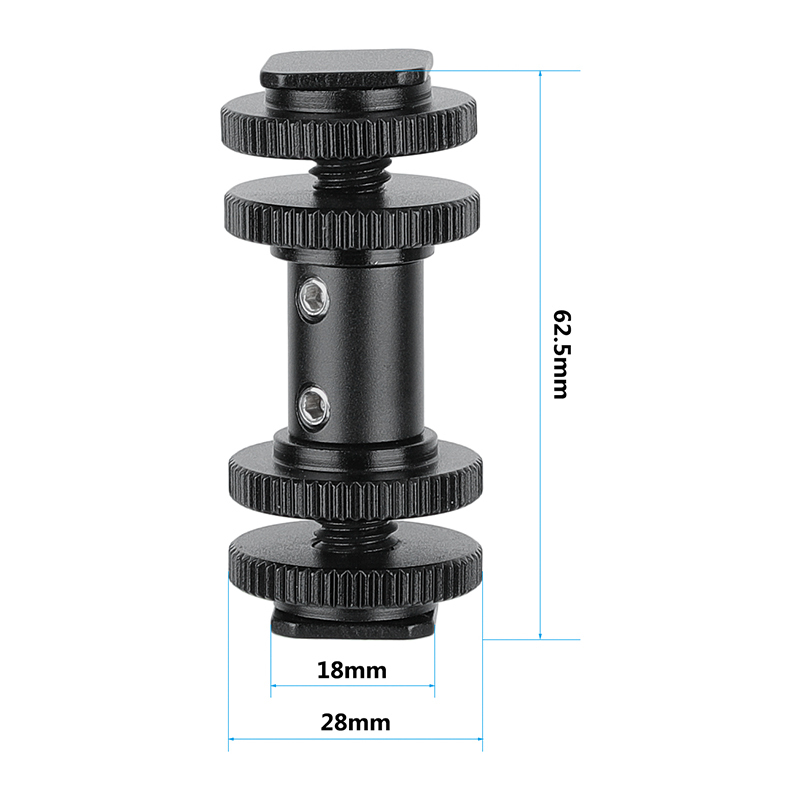 CAMVATE Double-end Cold Shoe Adapters With Lock Nuts