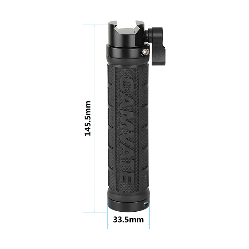 CAMVATE Rubber-covered Handle Grip Stabilizer With NATO Clamp Connector & Black Screw Knob For Camera Cage Rig / Smartphone Stand (A Pair)