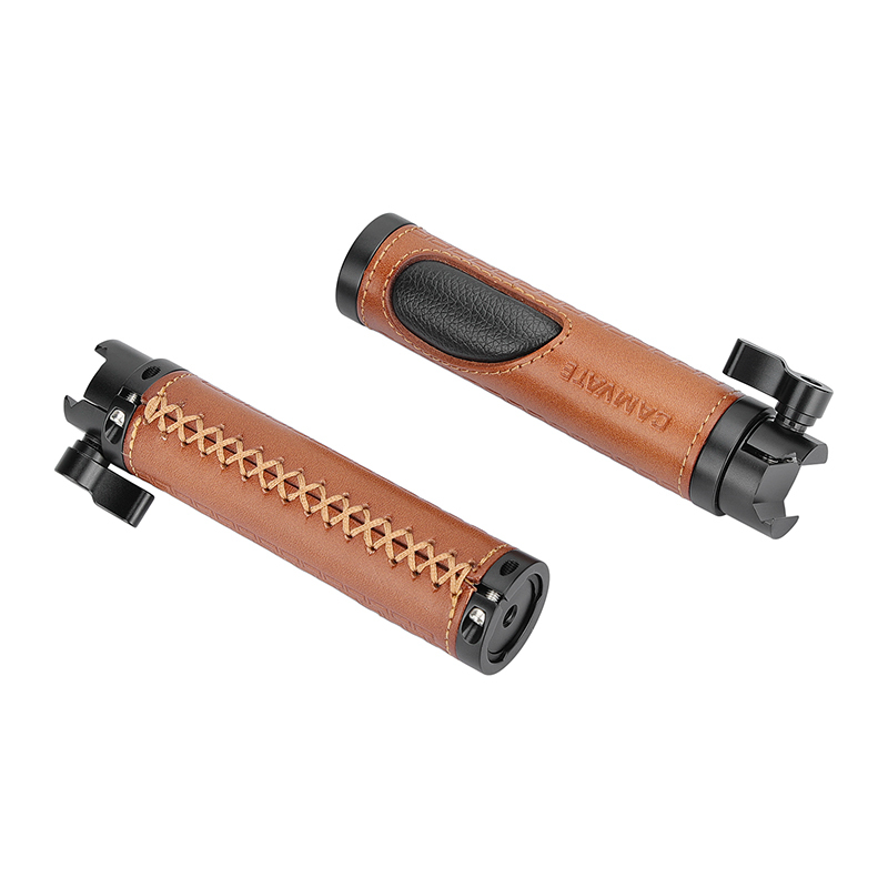 CAMVATE Leather-covered Handle Grip Stabilizer With NATO Clamp Connector For DSLR Camera Cage / Smartphone Stand (A Pair)