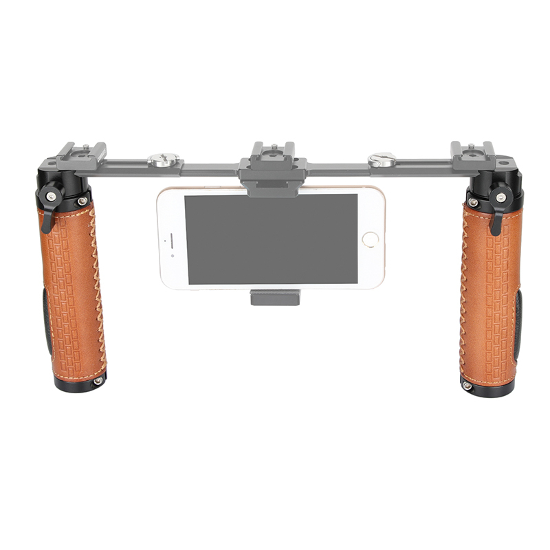 CAMVATE Leather-covered Handle Grip Stabilizer With NATO Clamp Connector For DSLR Camera Cage / Smartphone Stand (A Pair)