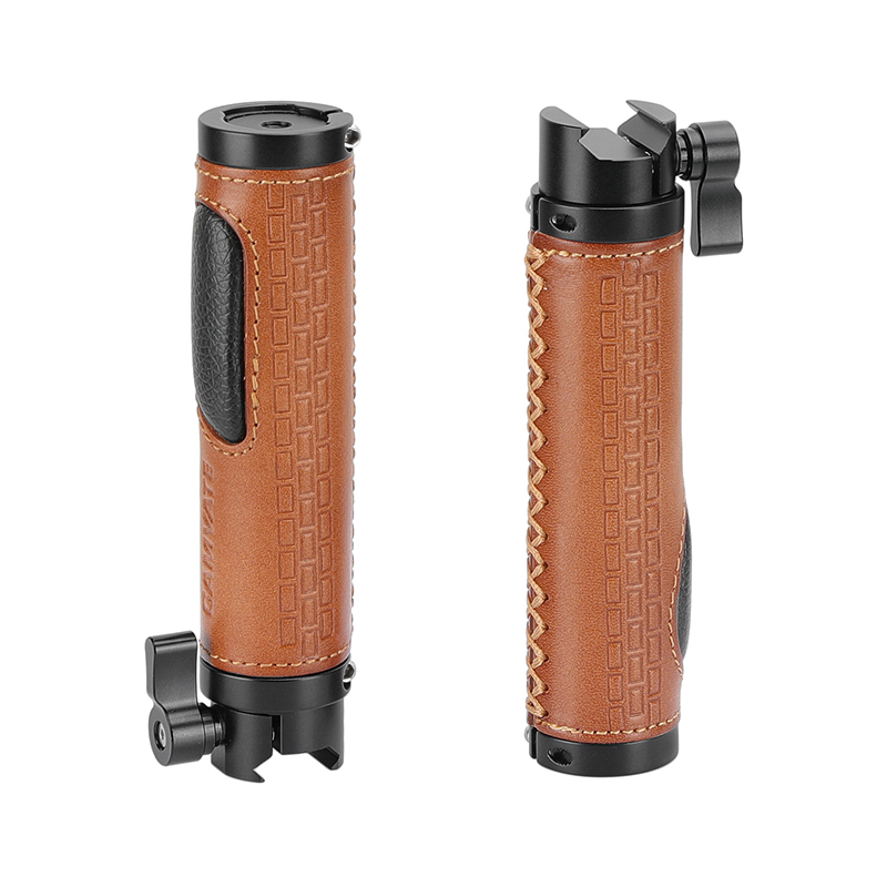 CAMVATE Leather-covered Handle Grip Stabilizer With NATO Clamp Connector For DSLR Camera Cage / Smartphone Stand (A Pair)