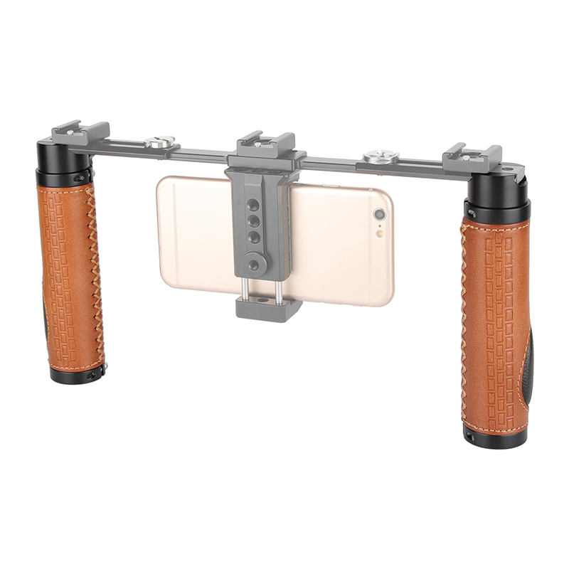 CAMVATE Leather-covered Handle Grip Stabilizer With NATO Clamp Connector For DSLR Camera Cage / Smartphone Stand (A Pair)