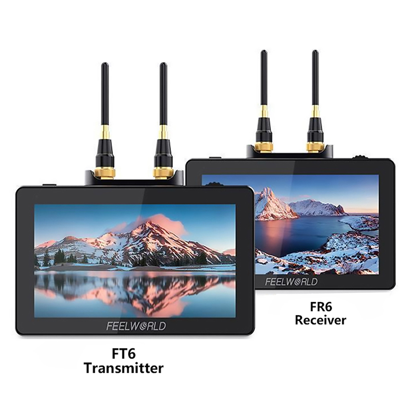 CAMVATE FeelWorld FT6 FR6 5.5 Inch Wireless Video Transmission System With Transmitter And Receiver DSLR Camera Field Director AC DP Monitor