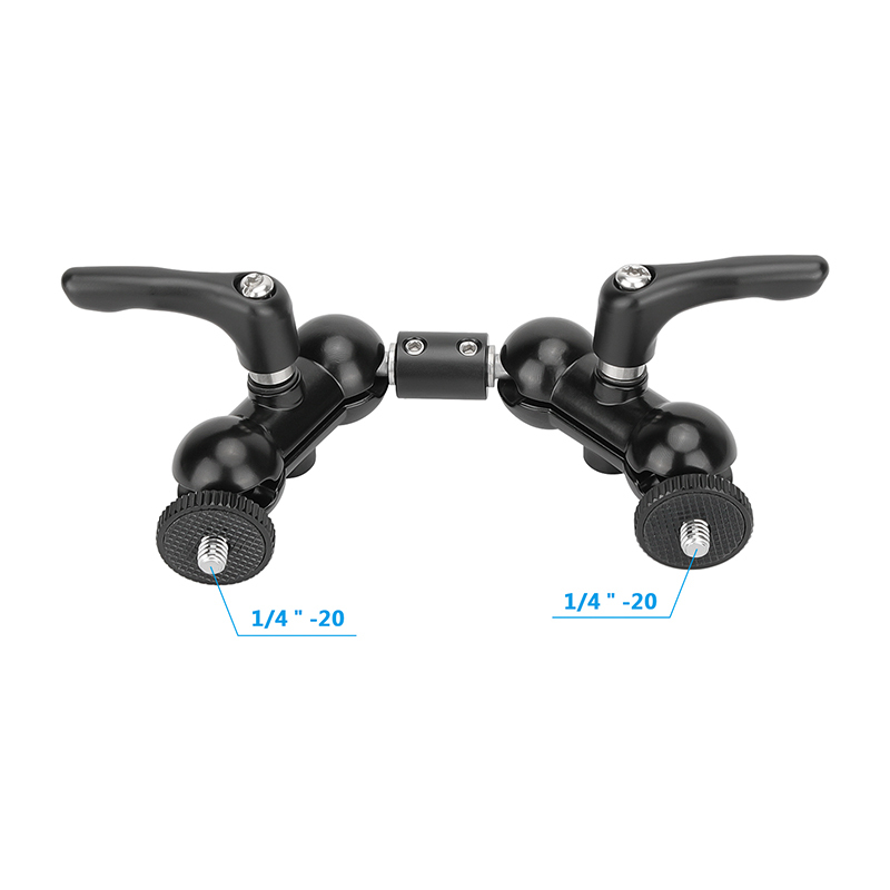 CAMVATE Double 1/4" Ball Head Support Holders With Upgraded Robust Central Lock Knob For DSLR Camera Flashlight / Monitor