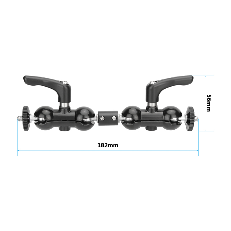 CAMVATE Double 1/4" Ball Head Support Holders With Upgraded Robust Central Lock Knob For DSLR Camera Flashlight / Monitor