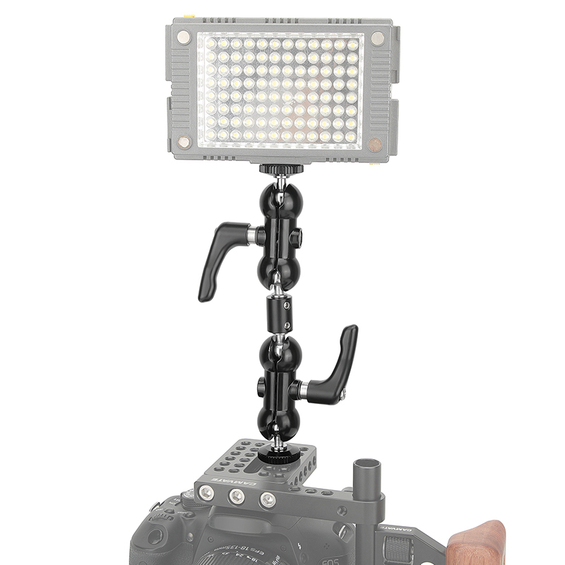 CAMVATE Double 1/4" Ball Head Support Holders With Upgraded Robust Central Lock Knob For DSLR Camera Flashlight / Monitor