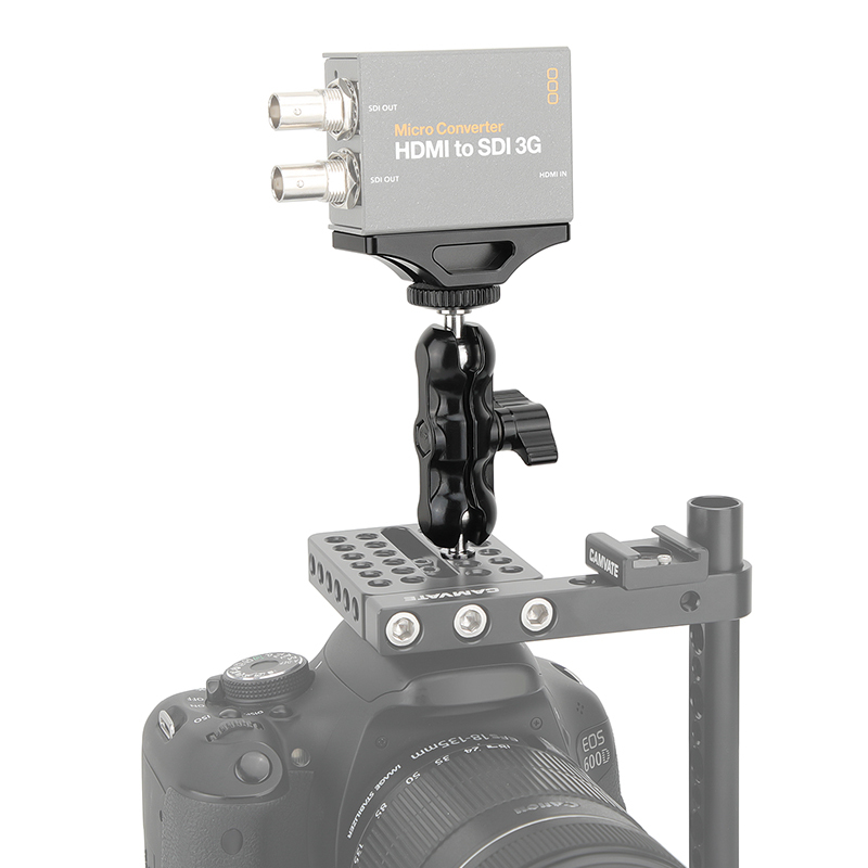 CAMVATE Extension Support With 1/4"-20 Ball Head Support Holder For BlackMagic Micro Signal Converter HDMI To SDI 3G