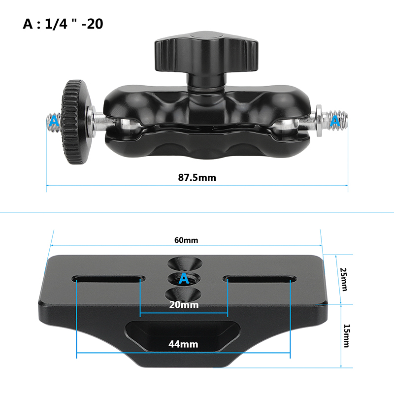 CAMVATE Extension Support With 1/4"-20 Ball Head Support Holder For BlackMagic Micro Signal Converter HDMI To SDI 3G