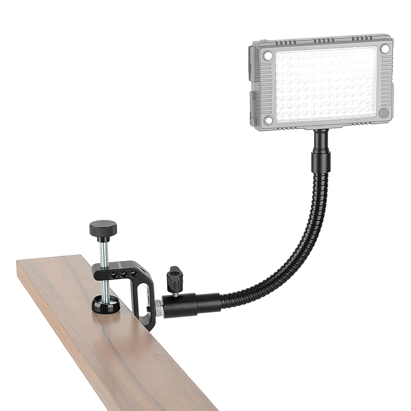 CAMVATE Universal C Clamp + Flexible Metal Gooseneck Arm With 1/4"-20 Thread Screw For Camera Flashlight /Smartphone