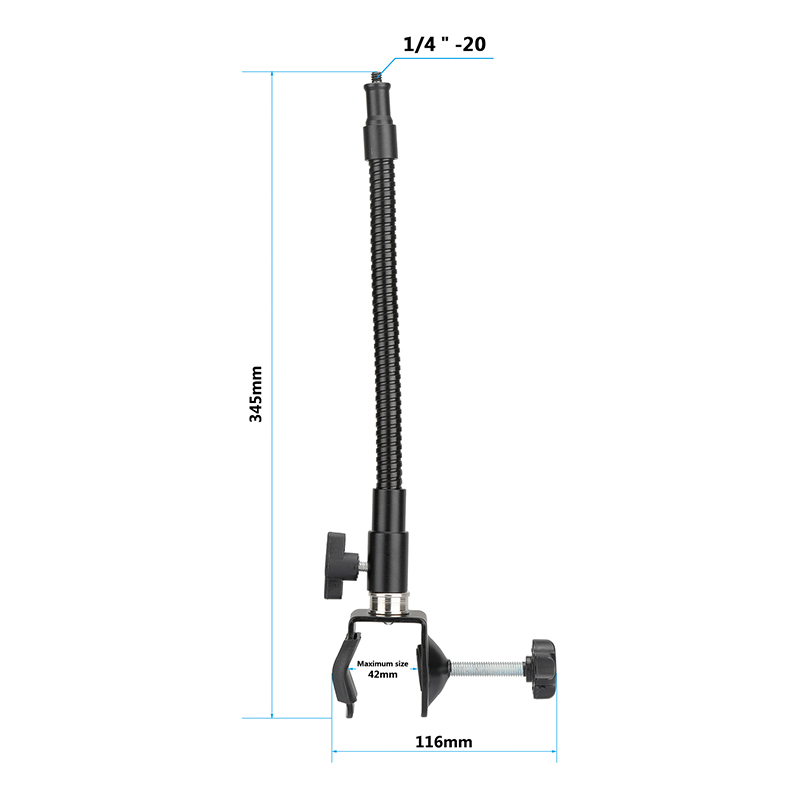 CAMVATE C Clamp Lock-grip Fixture + Flexible Metal Gooseneck Arm With 1/4"-20 Thread Screw For Camera Flashlight /Smartphone