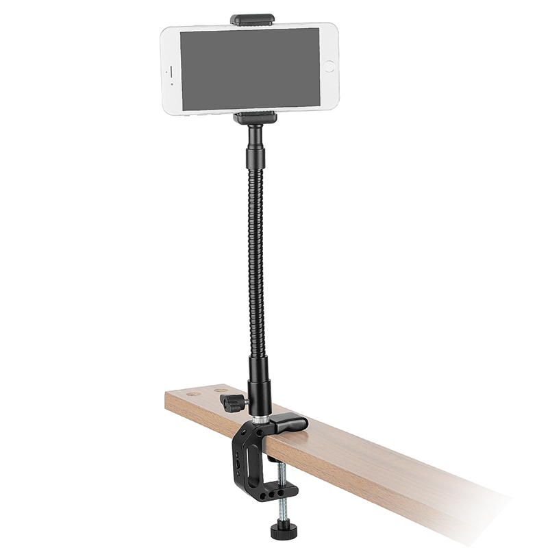 CAMVATE Universal C Clamp + Flexible Metal Gooseneck Arm With 1/4"-20 Thread Screw For Camera Flashlight /Smartphone