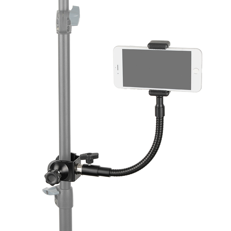 CAMVATE C Clamp Lock-grip Fixture + Flexible Metal Gooseneck Arm With 1/4"-20 Thread Screw For Camera Flashlight /Smartphone