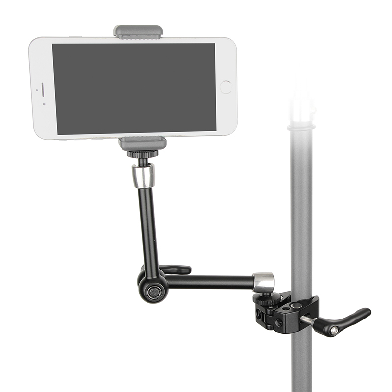 CAMVATE Universal Super Crab Clamp With Stronger Screw Knob + Magic Arm With 1/4" Connectors & Stronger Central Screw Knob