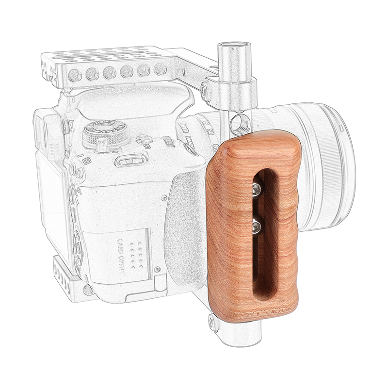 CAMVATE Simple Wooden Hand Grip Pair (Left & Right Side) With 1/4"-20 Mounting Groove For DSLR Camera Cage Kit