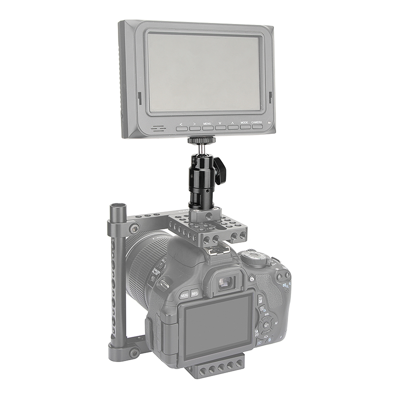 CAMVATE Adjustable Ball Head Support Holder with 1/4"-20 Stud, ARRI 3/8"-16 Thumbscrew & Locating Pins