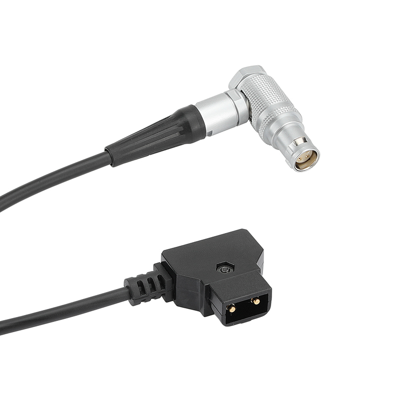 CAMVATE Coiled D-Tap To Right-Angle 4 Pin Power Cable For Canon C300 Mark II