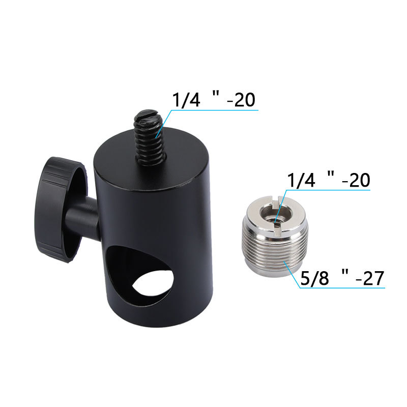 CAMVATE Light Pole Connector With Microphone Screw 1/4" Female To 5/8" Male