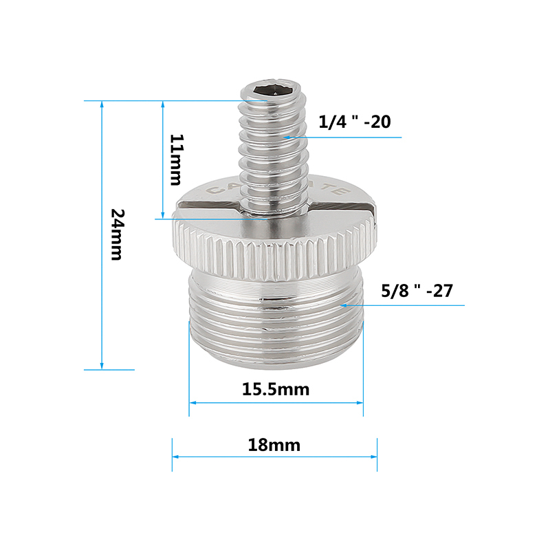 CAMVATE Thread Adapter 5/8" male to 1/4-20 female Microphone Mount Adapter