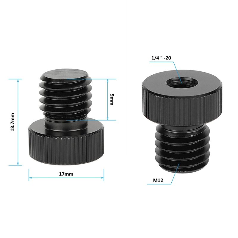 CAMVATE 15mm Rod Plug M12 Male To 1/4" Female Screw Adapter 2 Pieces
