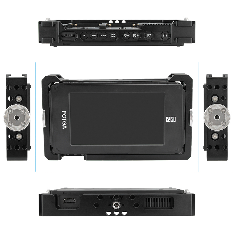CAMVATE Fotga DP500IIIS A50 Series 5" / C50 Series 5" On-camera Field Monitor Protective Cage Kit (Exclusive Use) With Dual ARRI Rosette Mounts & Shoe