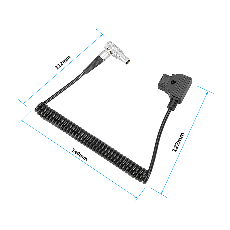 CAMVATE D-Tap To 2 Pin Right Angle Coiled Power Cable