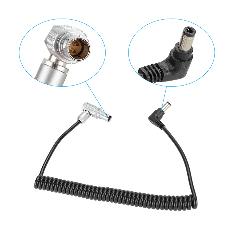 CAMVATE Coiled 2 Pin Push-Pull Connector To DC 2.5mm Plug Power Cable For Camera Transmitter