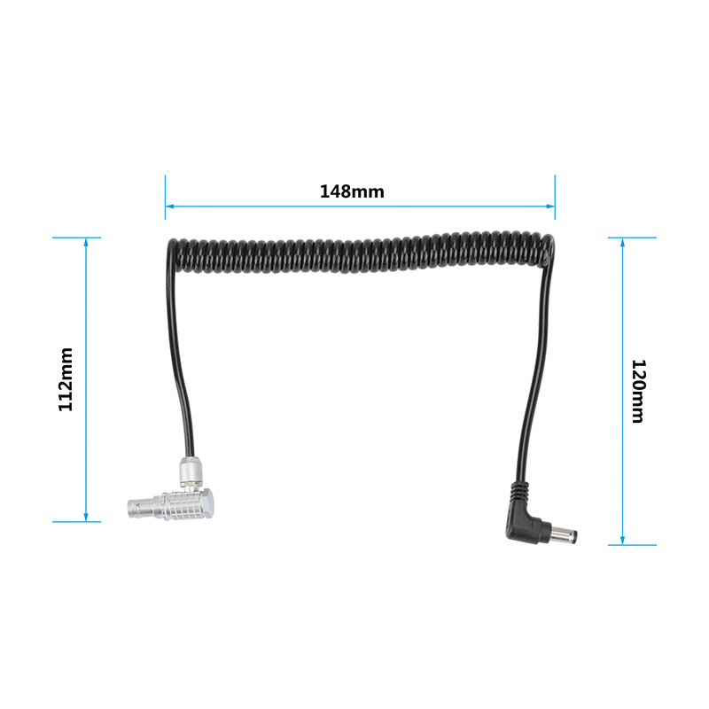 CAMVATE Coiled 2 Pin Push-Pull Connector To DC 2.5mm Plug Power Cable For Camera Transmitter