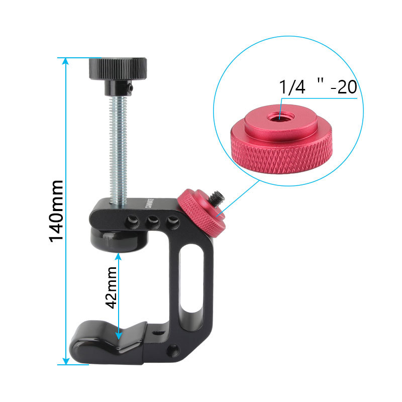 CAMVATE Universal C Clamp With 1/4"-20 Thread Screw Mount