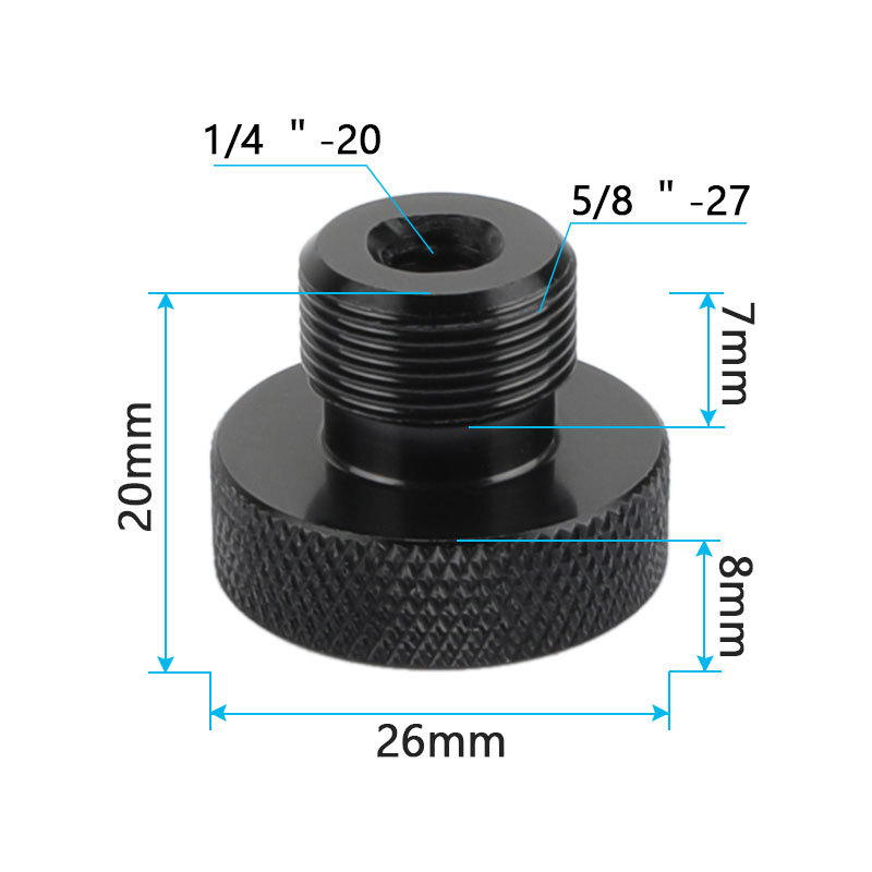 CAMVATE 1/4"-20 Female To 5/8"-27 Male Microphone Screw 2 Pieces