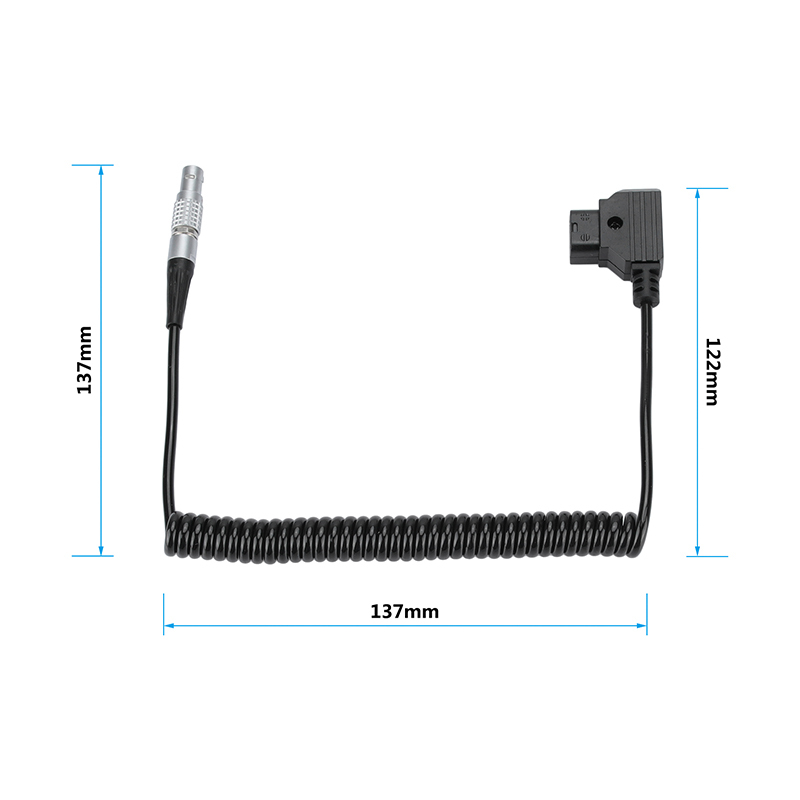 CAMVATE D-Tap To 2 Pin 0B Male Coiled Power Cable