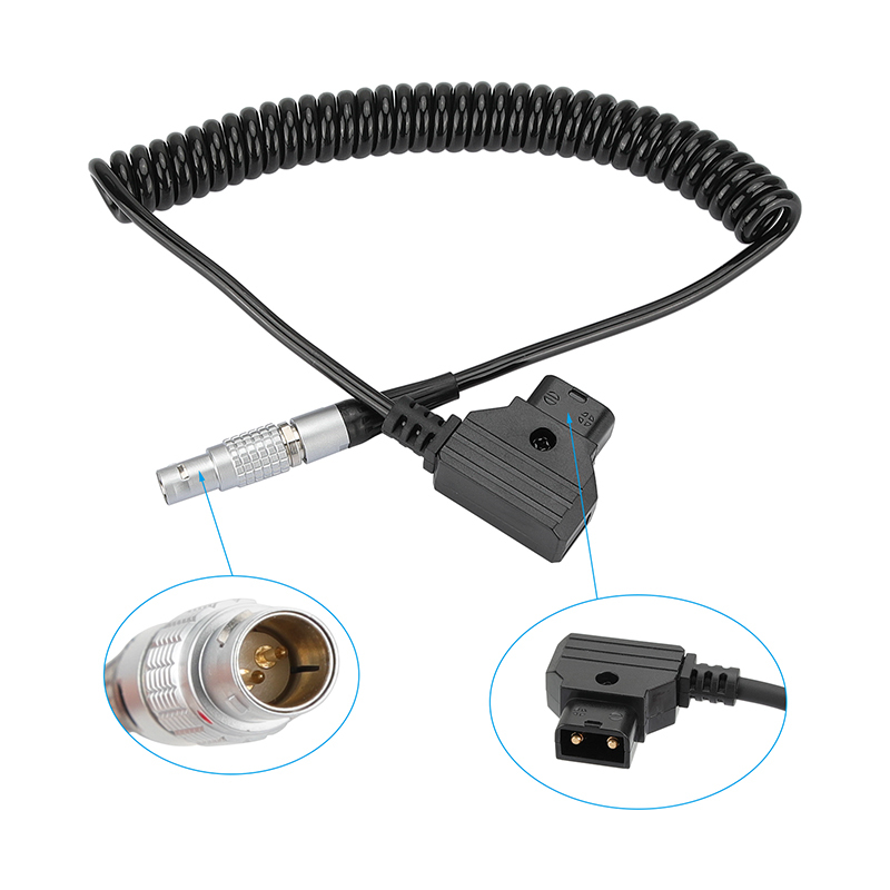 CAMVATE D-Tap To 2 Pin 0B Male Coiled Power Cable