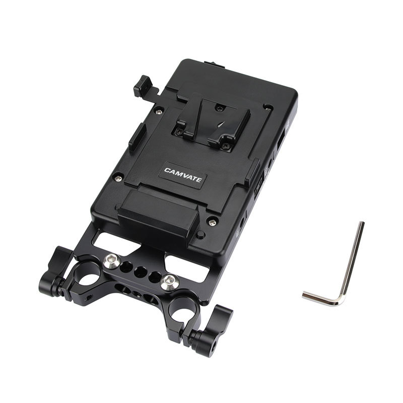 CAMVATE V Lock Mounting Plate Power Supply Splitter with 15mm Rod Clamp