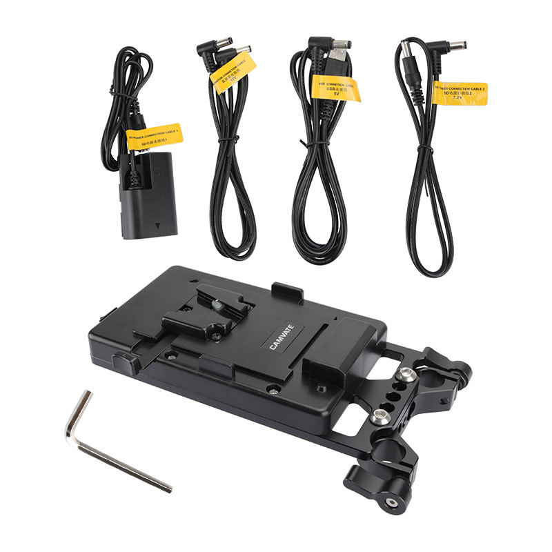 CAMVATE V Lock Mounting Plate Power Supply Splitter with 15mm Rod Clamp