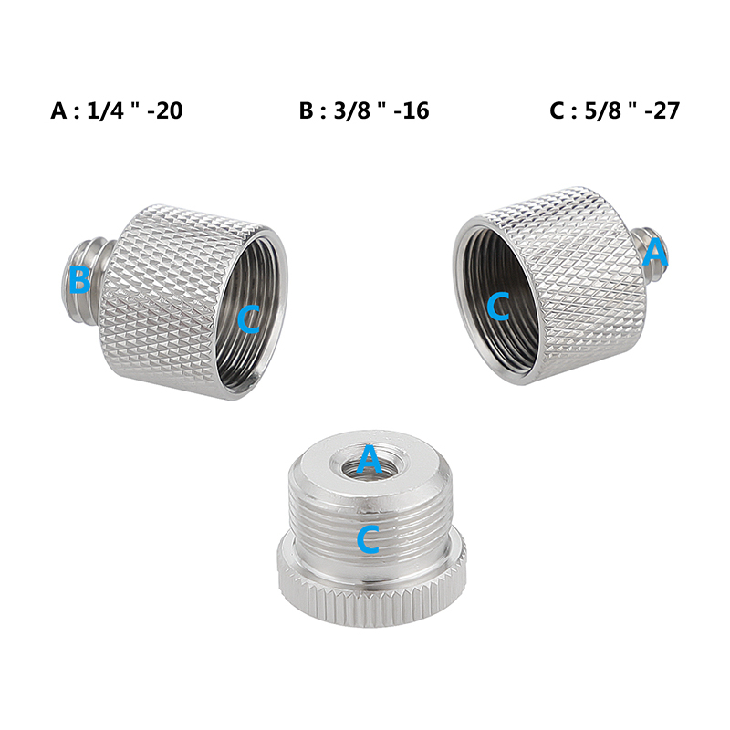 CAMVATE Mic Screw Adapter 1/4 to 5/8 & 3/8 to 5/8