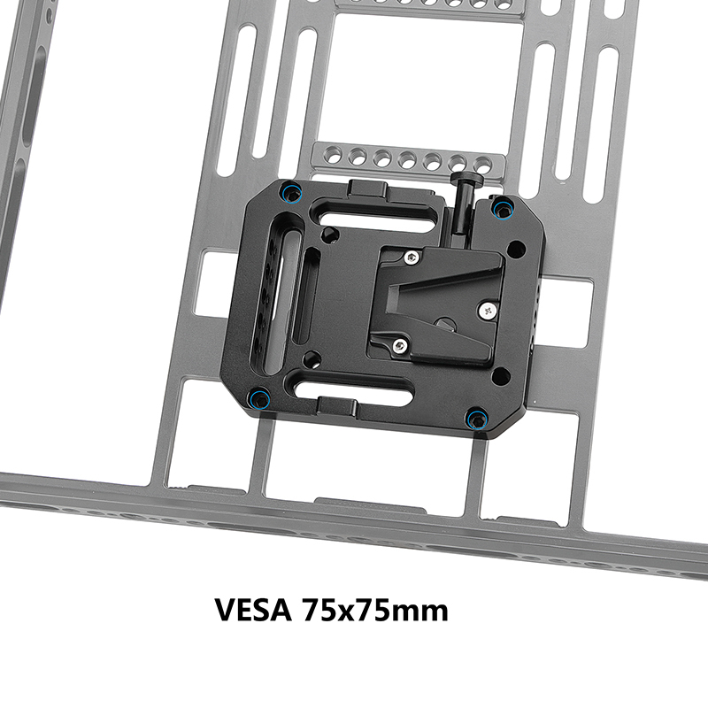 CAMVATE Mini V Mount Female Adapter Quick Release With VESA Mount 75×75mm & 1/4" 3/8" Mounting Points For DSLR Camera Battery