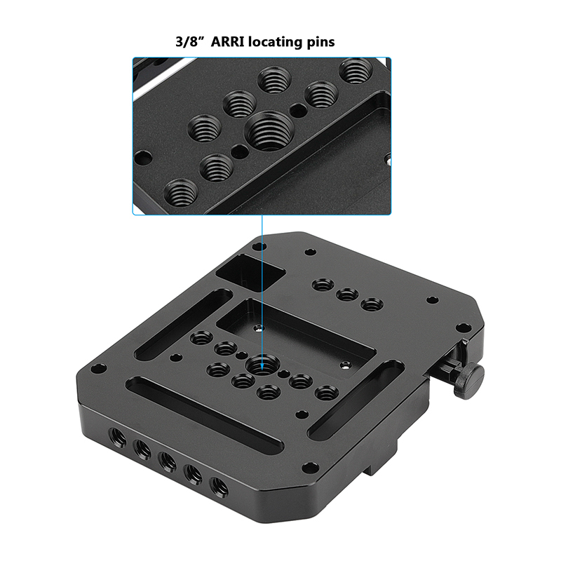 CAMVATE Mini V Mount Female Adapter Quick Release With VESA Mount 75×75mm & 1/4" 3/8" Mounting Points For DSLR Camera Battery