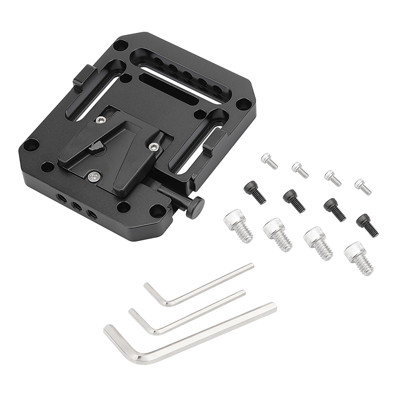 CAMVATE Mini V Mount Female Adapter Quick Release With VESA Mount 75×75mm & 1/4" 3/8" Mounting Points For DSLR Camera Battery