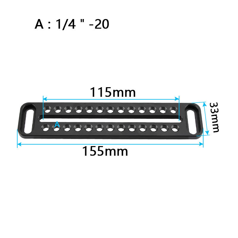 CAMVATE Long Cheese Plate 1/4"-20 Mounting Platform For DSLR Camera Cage Kit DIY Configuration (Universal Use)