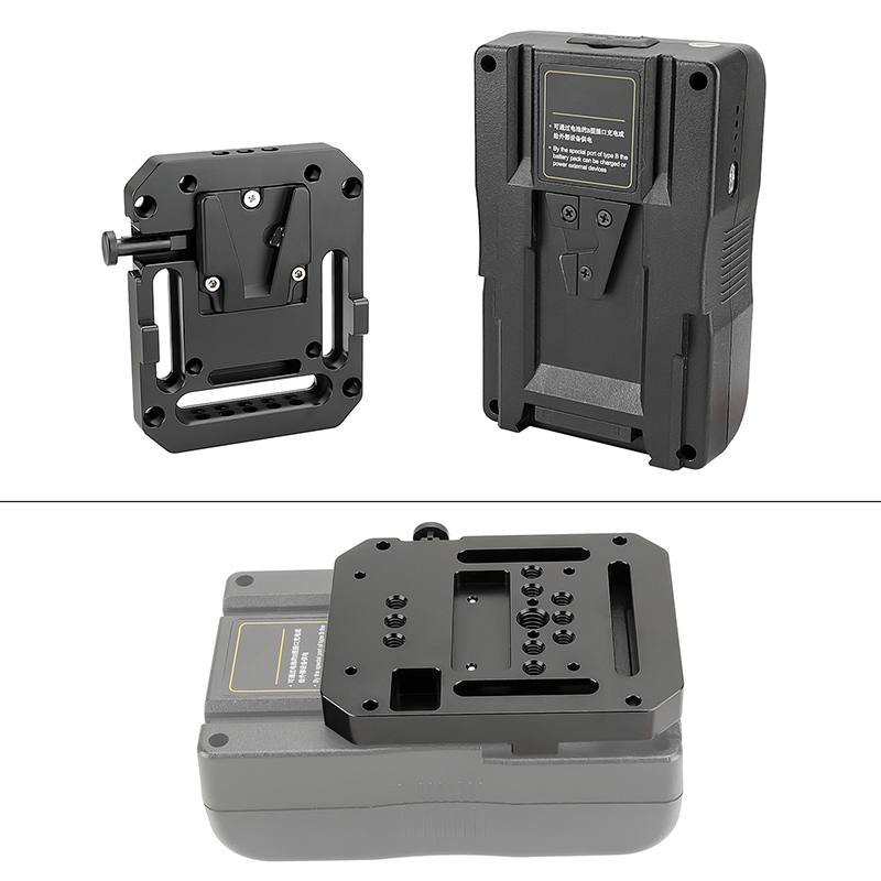 CAMVATE Mini V Mount Female Adapter Quick Release With VESA Mount 75×75mm & 1/4" 3/8" Mounting Points For DSLR Camera Battery