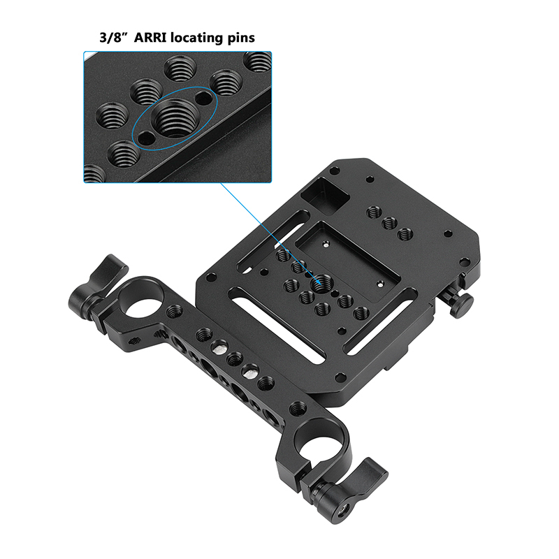 CAMVATE Mini V Lock Female Mount With VESA Mount 75×75mm & 19mm Rod Clamp Railblock For DSLR Camera Battery Power Supply